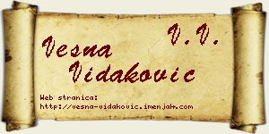 Vesna Vidaković vizit kartica